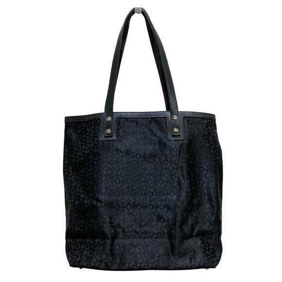 CELINE Monogram Canvas Tote Bag Black Women's